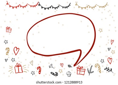 Christmas background. Flat lay, top view, copy space