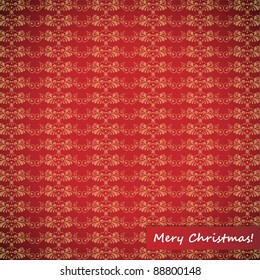 Christmas background with floral pattern