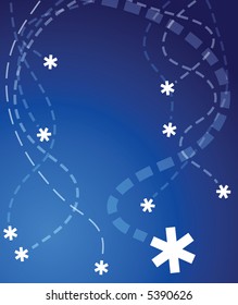 Christmas background - flying snowflakes