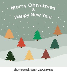 Christmas background with Forest tree. Elements for your website, presentation, banner, poster.