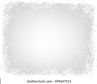 Christmas background. Frame made of snowflakes with space for text