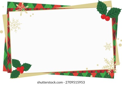 Marco de fondo de Navidades con copo de nieve Elementos decorativos