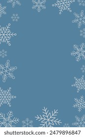 Christmas background frame with snowflakes
