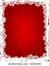 Christmas background with frame of snowflakes