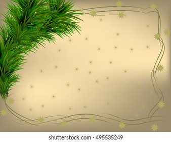 Christmas background with frame and some snowflakes