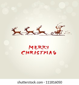 Christmas background with funny Santa