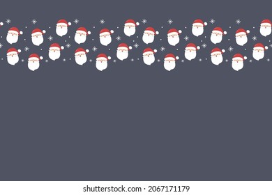 Christmas background with funny Santa Claus and copyspace. Vector