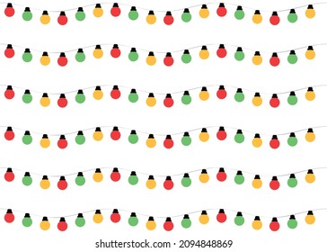 christmas background with garlands. Vector graphics.