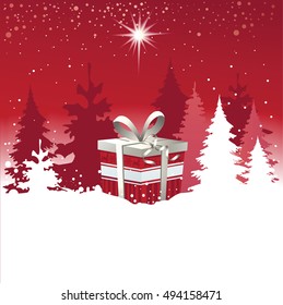 Christmas background with Christmas gift