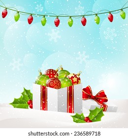 Christmas background with gift box