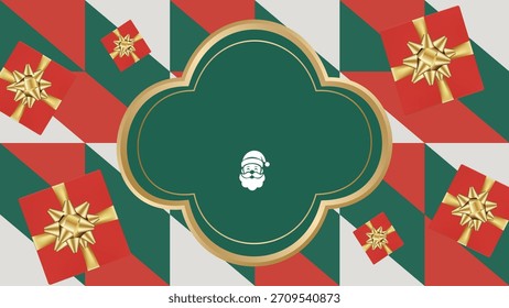 Christmas background with gift box and copy space