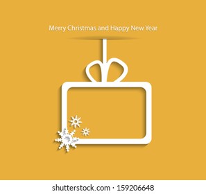Christmas background with gift box and snowflake