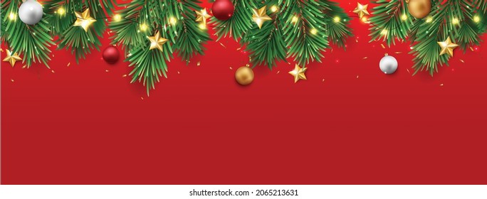 Fondo de Navidad con caja de regalo, árbol y luz