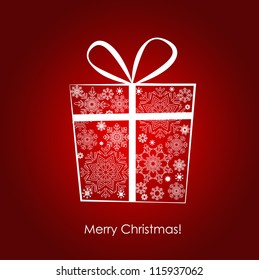Weihnachtshintergrund mit Geschenkbox, Vektorgrafik. EPS10