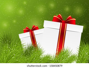 Christmas background with gift boxes