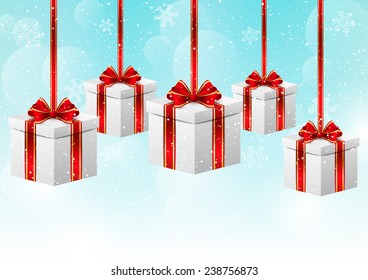 Christmas background with gift boxes