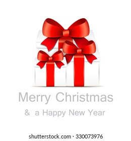 Christmas background with gift boxes