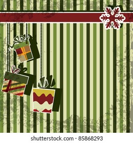 Christmas background with gift boxes.