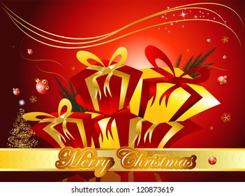 christmas background with gifts