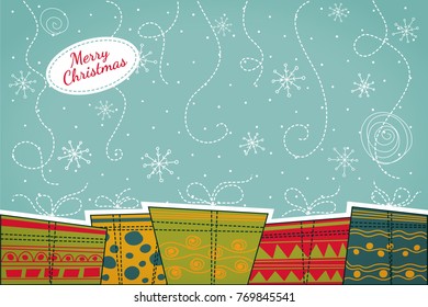 Christmas background with  gifts 
