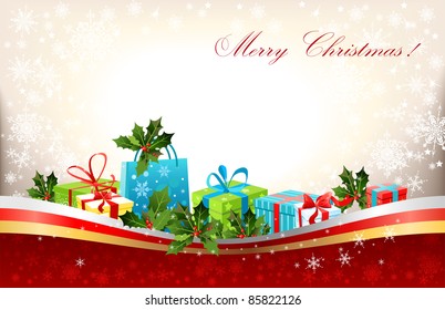 Christmas background with gifts