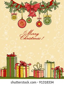 Christmas background with gifts
