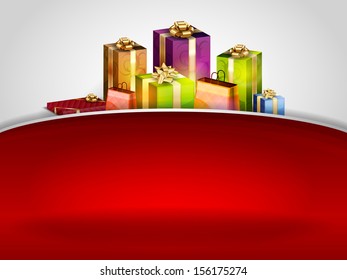 christmas background with gifts - vector image