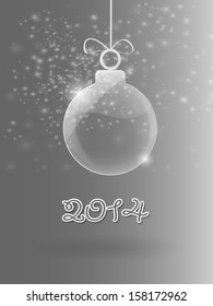 Christmas background with glass ball - vector illustration