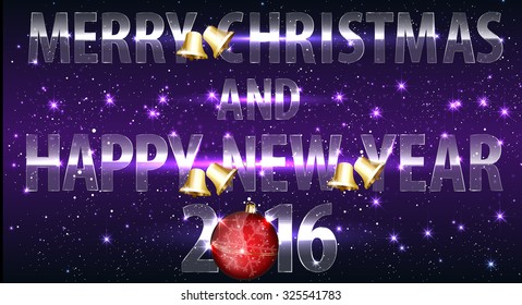 Christmas background with glass font.
Vector illustration.