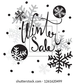 Christmas background with glitter snowflakes. Merry Christmas. Happy new year. Vector winter holiday elements.  Winter sale.Vector.