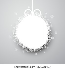 Christmas background with glowing ball. Vector Illustration.