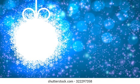 Christmas background with glowing ball. Vector Illustration.