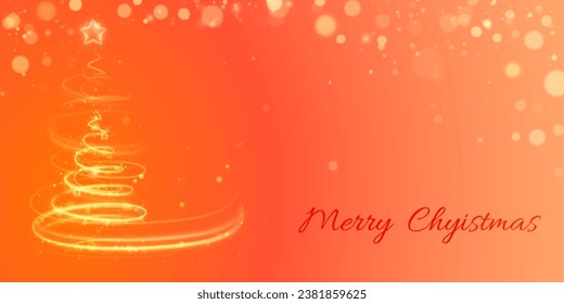 Christmas background with glowing tree.