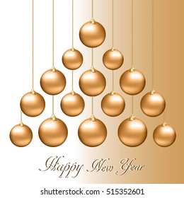 Christmas background with gold ball
