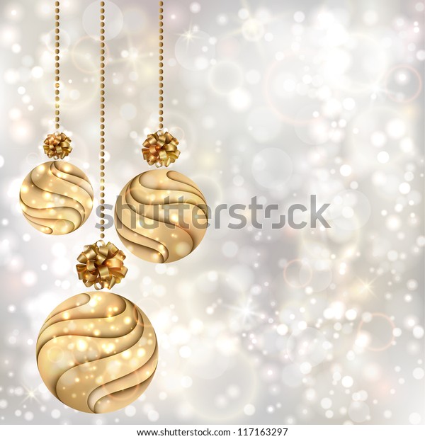 Christmas Background Gold Balls Eps10 Stock Vector (Royalty Free) 117163297