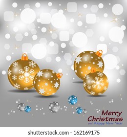 Christmas background with gold balls Stock Illustration