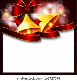 Christmas background with gold bells