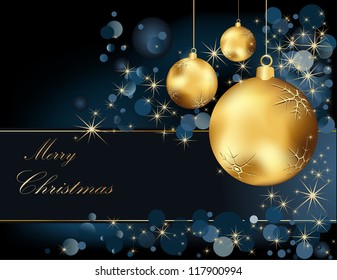 Christmas  background gold and blue