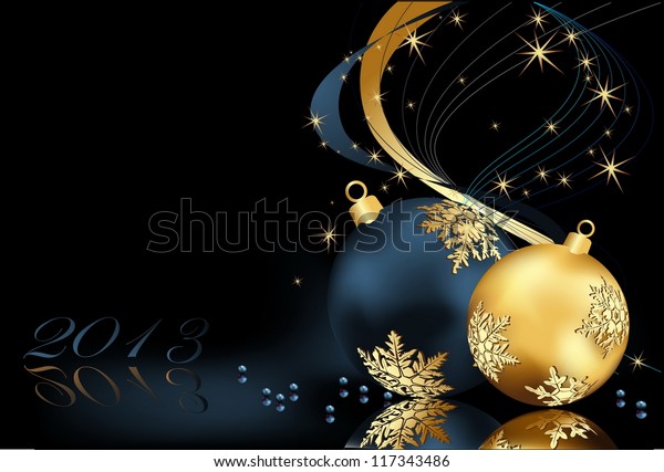 Weihnachtshintergrund Gold Und Blau Stock Vektorgrafik Lizenzfrei