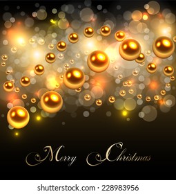 Christmas background gold lights, abstract vector illustration