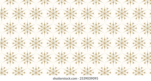Christmas Background with gold Snowflakes on white background for Card, Banner. Holiday season, winter design. Vector illustration.