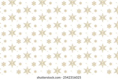 Christmas background with gold snowflakes and stars pattern simple and minimalist Snow hurricane scenery, Magic nature fantasy snowfall