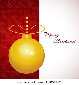 Christmas background with golden ball