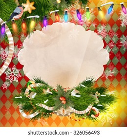 Christmas background with golden baubles. EPS 10 vector file included