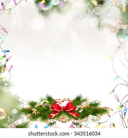 Christmas background with golden baubles. EPS 10 vector file included