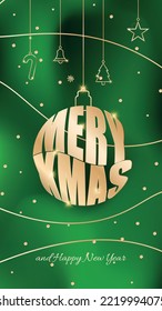 Fondo de Navidad con elementos de navidad dorados