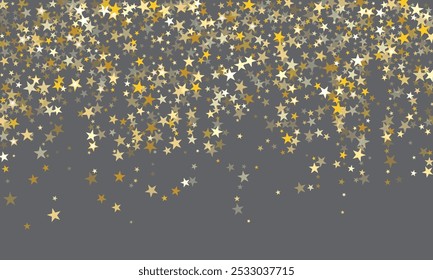 Christmas Background. Golden Holiday Abstract Glitter Defocused Background With Blinking Stars.  Christmas concept for design and illustrations.