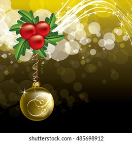 Christmas Background. Golden Illustration.