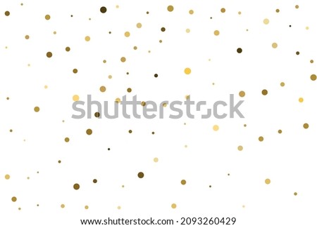 Christmas background with golden polka dot confetti. Vector