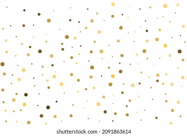 Christmas background with golden round confetti. Vector